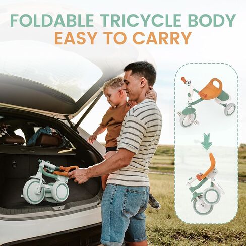 besrey Kids Tricycle with Flash Wheels for Ages 18 Months to 5 Years, Toddler Tricycle with Bell, Kids Tricycle, Gift for 2-5 Year Olds, Gift and Toy for Boys and Girls, Tricycle for Toddlers, Pink in Saudi Arabia
