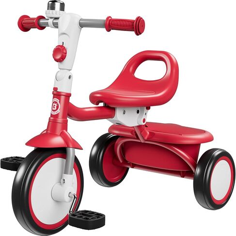 besrey Kids Tricycle with Flash Wheels for Ages 18 Months to 5 Years, Toddler Tricycle with Bell, Kids Tricycle, Gift for 2-5 Year Olds, Gift and Toy for Boys and Girls, Tricycle for Toddlers, Pink in Kuwait