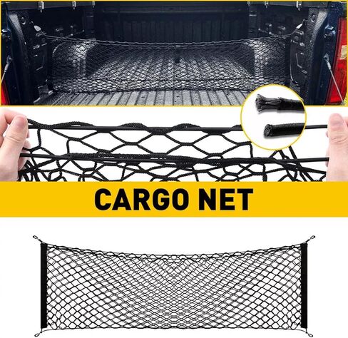 for Ford Maverick Envelope Style Truck Bed Cargo Net - Fits 2022-2024 Maverick Accessories Cargo Net for Pickup Truck Bed - Free Storage Bag - Heavy Duty Carabiners in Kuwait
