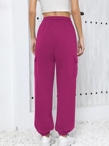 Missufe Women's Joggers Sweatpants Elastic High Waist Drawstring Cinch Bottom Casual Pants with Pockets in Kuwait