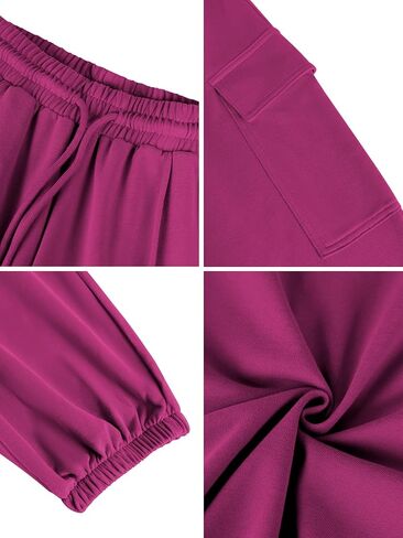 Missufe Women's Joggers Sweatpants Elastic High Waist Drawstring Cinch Bottom Casual Pants with Pockets in Kuwait