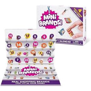 Mini Brands Advent Calendar 2023 by ZURU Mini Brands Limited Edition Advent Calendar with 4 Exclusive Minis, Mystery Collectibles Toys Comes with 24 Minis(Multi color)