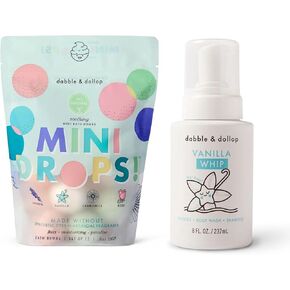 كرات استحمام دابل آند دولوب، كرات استحمام طبيعية 100% للأطفال، روائح استوائية - مصنوعة في الولايات المتحدة الأمريكية، قطرات مرطبة ومرحة، خالية من البارابين والكبريتات، نباتية، خالية من الغلوتين، خالية من مسببات الدموع (مجموعة من 12) in Kuwait