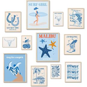 InSimSea Maximalist Christmas Posters Decor, Christmas Tree,Gingerbread Man,Words Wall Pictures Prints,12 Pcs, Winter Eclectic Art Decor for Bedroom Dorm, Holiday Decoration Gifts, Unframed