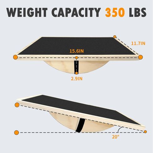 Balance Board Professional Wobble Board for Adults Anti-Slip Balance Board for Physical Therapy Standing Desk Core Strength Wooden Balance Board Rocker Board(350LBS) in Saudi Arabia
