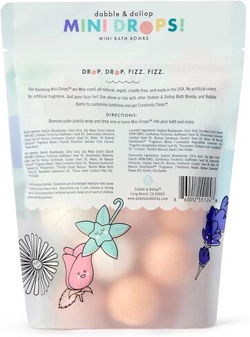 كرات استحمام دابل آند دولوب، كرات استحمام طبيعية 100% للأطفال، روائح استوائية - مصنوعة في الولايات المتحدة الأمريكية، قطرات مرطبة ومرحة، خالية من البارابين والكبريتات، نباتية، خالية من الغلوتين، خالية من مسببات الدموع (مجموعة من 12) in Kuwait