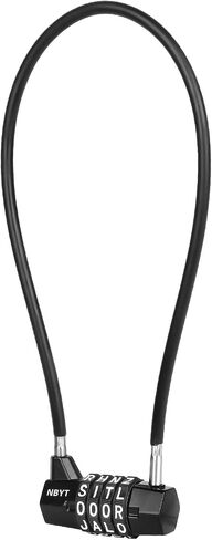 Cable Locks with Letters, Text, Words Combination,Steel Cable Rope Wire Combination Lock with Resettable Code for Bikes, Lockers, File Cabinets, Wardrobes, Fences,gate Lock, Pool Padlock. in Kuwait