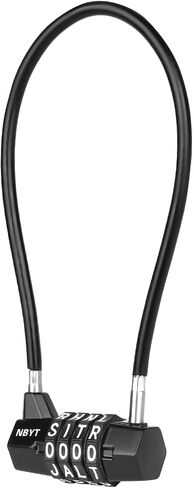 Cable Locks with Letters, Text, Words Combination,Steel Cable Rope Wire Combination Lock with Resettable Code for Bikes, Lockers, File Cabinets, Wardrobes, Fences,gate Lock, Pool Padlock. in Kuwait