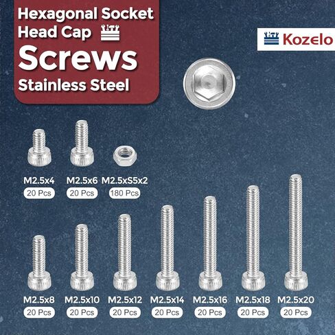 80pcs M8 Socket Head Cap Screws Bolts Nuts Assortment Kit - [M8x16mm] 304 Stainless Steel Allen Socket Drive for 3D Printer in Kuwait