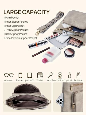 Telena Hobo Bags for Women Leather Purses Crossbody Bag Multi Pockets Large Shoulder Bags with Adjustable Strap in Kuwait