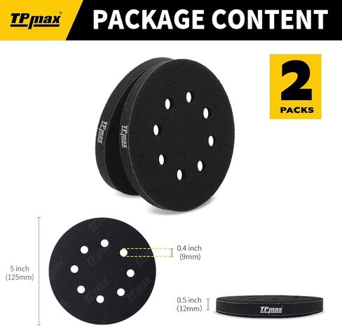 5 Pack 5 Inch 8 Holes Soft Density Interface Pads 5" Hook and Loop Sponge Cushion Buffering Backing Pads in Kuwait