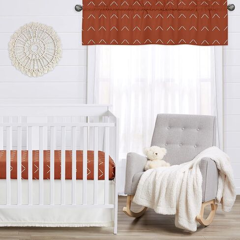 Sweet Jojo Designs Ivory Neutral Boho Bohemian Window Treatment Valance - Solid Color Beige Cream Off White Farmhouse Chic Unisex Minimalist Tassel Fringe Macrame Cotton Gender Neutral in Saudi Arabia