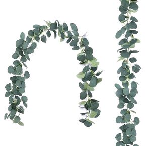 Faux Lambs Ear Garland - Silk Lambs Ear Greenery with Flocked Greenery, Decorative Farmhouse Vines for Mantle or Tabletop, Artificial Lambs Ear Stems & Picks, Rustic Lambs Ear Wreath & Garland Decor in Saudi Arabia