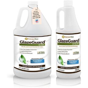 GlazeGuard Gloss (Sample) Ceramic & Porcelain Tile, Grout Sealer - High Gloss, Wet Look Finish (4 oz Sample Kit)