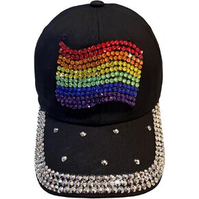 Popfizzy Rhinestone Baseball Cap for Women and Girls, Fun Bedazzled Hats, Shiny Bling Denim and Diamond Hat, Sparkly Gifts in Kuwait