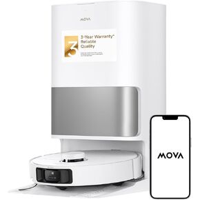 MOVA P10 Pro Ultra Robot Vacuum and Mop with 13,000Pa Suction,Auto Mop Washing & Drying,Self-Empty & Refill,10mm Mop Lifting for Carpet,360°Obstacle Avoidance,Voice & App Control
