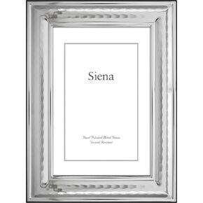 Siena Classic Plain Silver Picture Frame, Tarnish Resistant Finish, Perfect Photo Frame for any End Table, Credenza, Shelf, or Nightstand, Silver 5x7