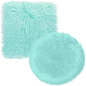 2Pack 12 Inches Mini Faux Fur Rug,Soft Fluffy Plush Area Rug Chair Cover Seat Pad Nail Mat,Locker Rug,White Photo Props Background for Tabletop Photography, Jewelry, Nail Art, Home Decor