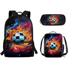 3 in 1 Red Car Backpack Set for Boys Teens Primary School Bookbag Set with Insulated Lunch Bag and Pencil Pouch Back to School Supplies