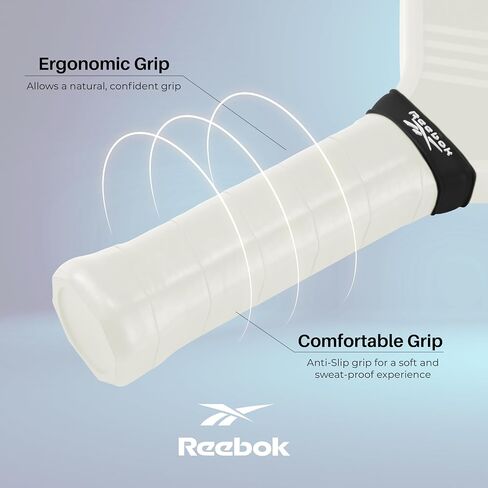 Reebok - Pickleball Set for 2 Players, Carbon Fiber Paddles, Precision Engineered Pickleball Balls with 40 Holes Pattern, Ideal for Sports Enthusiasts in Saudi Arabia