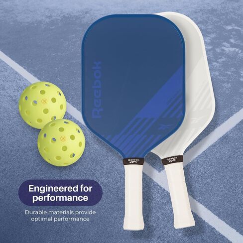 Reebok - Pickleball Set for 2 Players, Carbon Fiber Paddles, Precision Engineered Pickleball Balls with 40 Holes Pattern, Ideal for Sports Enthusiasts in Saudi Arabia