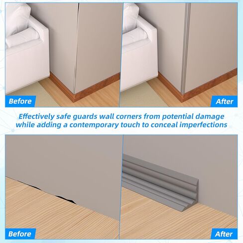 قالب تقليم مرن للزاوية الداخلية والخارجية، قالب حائط قابل للتقشير واللصق مقاس 1.6 بوصة × 20 قدمًا، واقي زاوية الجدار، واقيات زاوية ذاتية اللصق وشريط السد لزاوية حافة الجدار in Kuwait