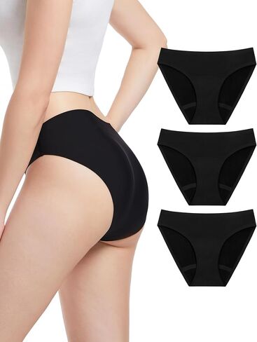 EcoPeriod Period Underwear for Women Leakproof Menstrual Washable Underwear Period Panties for Teens - 3 Tampons(1 Pack Black,XL), X-Large in Saudi Arabia