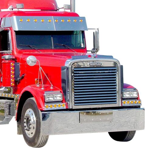 شبكة RoadWorks المصنوعة من الفولاذ المقاوم للصدأ مع 14 قضيبًا أفقيًا لـ Freightliner Classic/FLD 120 1990-2020 in Saudi Arabia