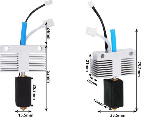 مجموعة Hotend لـ ELEGOO Neptune 4/Neptune 4 Pro، مجموعة نهاية ساخنة للطارد المجمعة بالكامل من المعدن، كتلة سخان Hotend مقاومة لدرجات الحرارة العالية مع قطعتين فوهات نحاسية 0.4 مم in Saudi Arabia