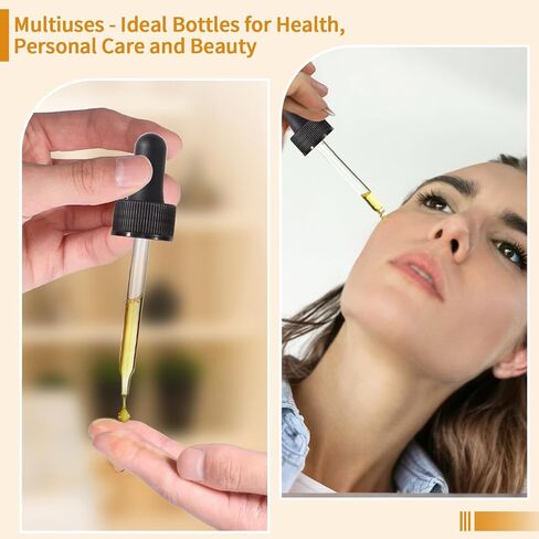 قطعتان، زجاجة قطارة سعة 2 أونصة، زجاجة زجاجية، زجاجات زجاجية صغيرة مع أغطية برطمانات زجاجية شفافة in Saudi Arabia