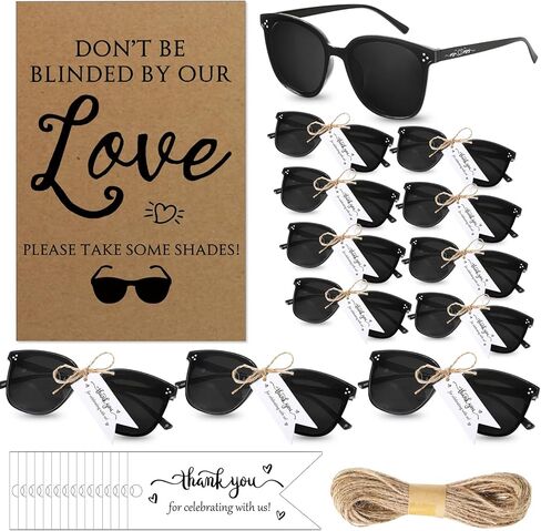 Kanayu Wedding Favors for Guests Wedding Party Sunglasses Gifts Wooden Love Wedding Sign Decor Black Mr Mrs Glasses Bulk in Kuwait