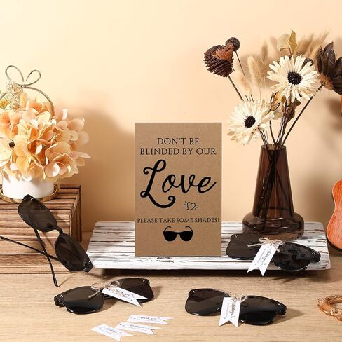 Kanayu Wedding Favors for Guests Wedding Party Sunglasses Gifts Wooden Love Wedding Sign Decor Black Mr Mrs Glasses Bulk in Kuwait