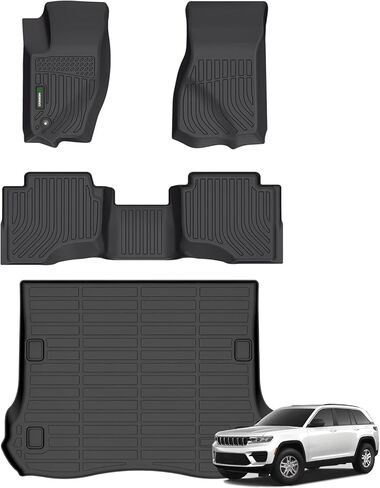 ANBINGO-Floor Mats & Cargo Liner for 2016-2021 Grand Cherokee/Grand Cherokee WK 2022 2023 (Not for L) All Weather for Jeep Grand Cherokee Floor Mats Trunk Mat TPE Grand Cherokee Accessories in Saudi Arabia