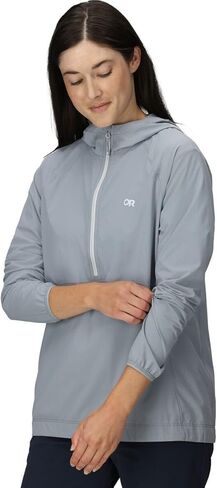 سترة بغطاء للرأس للسيدات من Outdoor Research Astroman Air Sun، Pebble، S in Kuwait