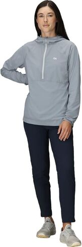 سترة بغطاء للرأس للسيدات من Outdoor Research Astroman Air Sun، Pebble، S in Kuwait