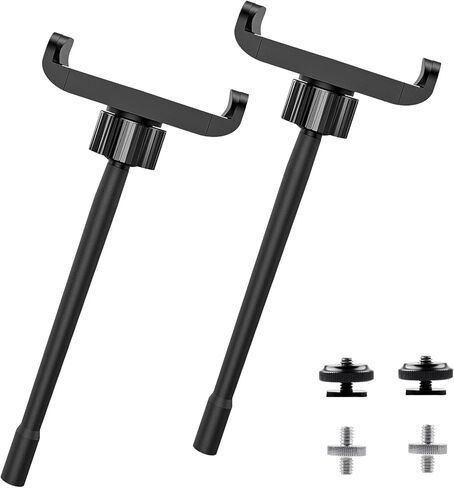 حامل هاتف للحلقة الخفيفة وحامل ثلاثي القوائم مع محول 1/4 ومحول الحذاء الساخن، ومحول تثبيت حامل ثلاثي القوائم للهاتف المرن (أسود) in Kuwait