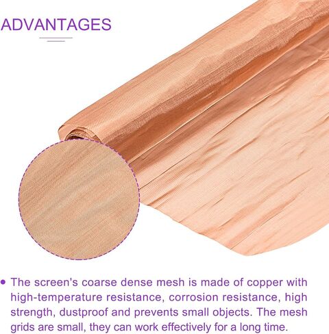 DMiotech 1 Pack Copper Screen Mesh Filtration Cloth, 40x12inch 150 Mesh for Household Window Door in Saudi Arabia