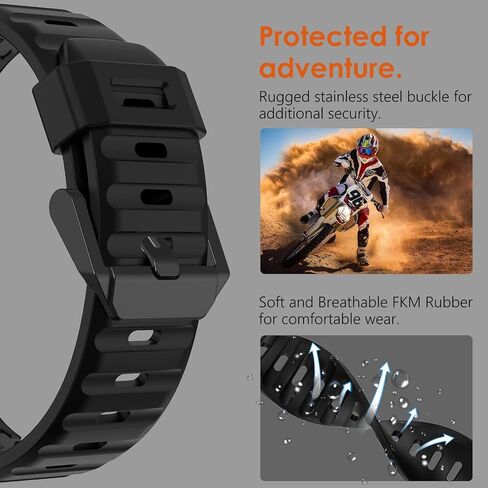 WINGLE for Apple Watch Ultra 2 Band Ultra Band 49mm for Men Apple Watch Bands 45mm 44mm 42mm Series 9 8 7 6 SE 5 4 3, Durable Armor Designed Rubber Sport Bands iWatch Metal Connector Band, Black in Saudi Arabia