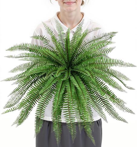 Velener Artificial Staghorn Fern Plants Without Pot-20.9 Inches, Unique Waterproof Faux Staghorn Fern for Garden, Fall Autumn Decoration in Saudi Arabia