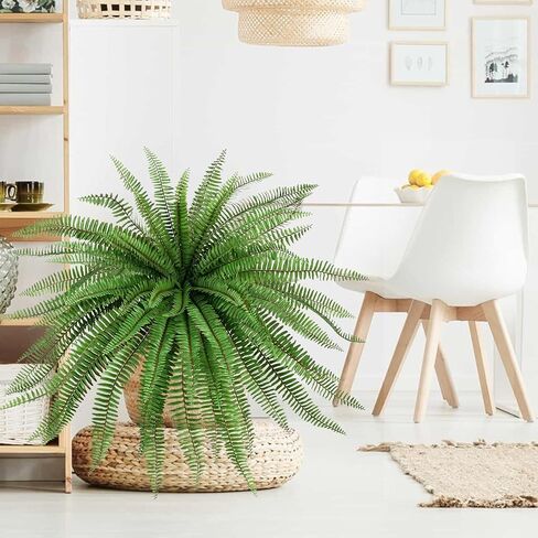 Velener Artificial Staghorn Fern Plants Without Pot-20.9 Inches, Unique Waterproof Faux Staghorn Fern for Garden, Fall Autumn Decoration in Saudi Arabia