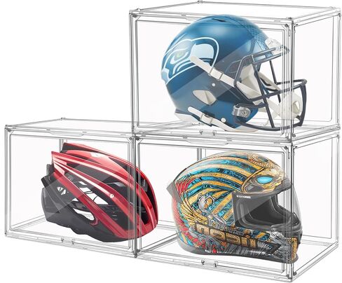 2Pack Extra Large 17.7"X13"X13" Clear Acrylic Organizer Box Display Case, Plastic Holder with Magnetic Door for Figures, Books, Handbags, Purses, Boots in Saudi Arabia