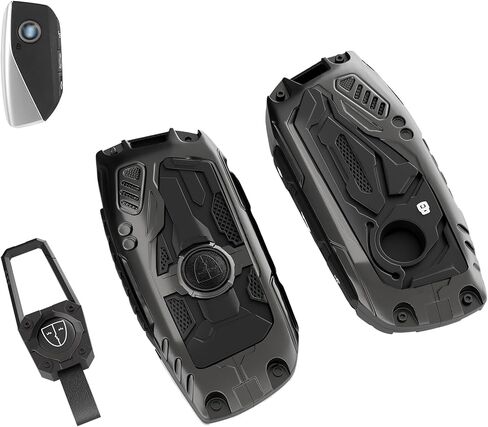 for Ford Key Fob Cover, for Explorer Bronco Escape Edge Expedition Mustang F150 Fusion Ranger Lincoln Premium Metal and Silica Gel Full Protection Key Case Remote Key Holder (Metal Black) in Saudi Arabia