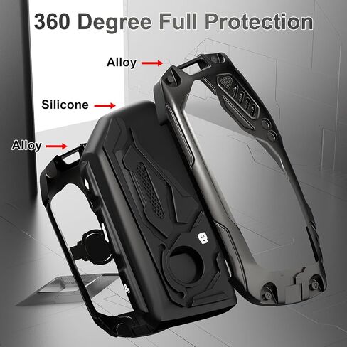 for Ford Key Fob Cover, for Explorer Bronco Escape Edge Expedition Mustang F150 Fusion Ranger Lincoln Premium Metal and Silica Gel Full Protection Key Case Remote Key Holder (Metal Black) in Saudi Arabia