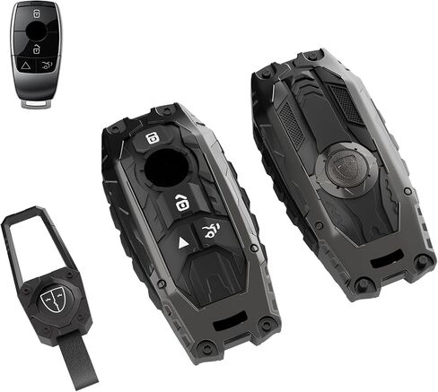 for Ford Key Fob Cover, for Explorer Bronco Escape Edge Expedition Mustang F150 Fusion Ranger Lincoln Premium Metal and Silica Gel Full Protection Key Case Remote Key Holder (Metal Black) in Saudi Arabia