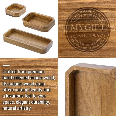 MyGift Rustic Wood Desktop Drawer-Style Stackable Document Letter Tray Organizer Storage Box with Handles for Home Office Supplies (Vintage White) in Saudi Arabia
