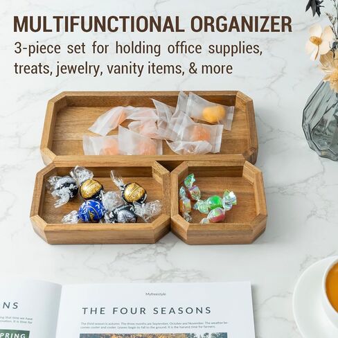 MyGift Rustic Wood Desktop Drawer-Style Stackable Document Letter Tray Organizer Storage Box with Handles for Home Office Supplies (Vintage White) in Saudi Arabia