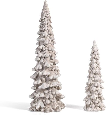 RM ROOMERS Resin Christmas Tree Figurines Clearance,2Pcs Small Gold Christmas Decorative Figurine Set, Indoor Tabletop Christmas Tree Statues for Holiday Desk Decor Centerpieces rnaments Gifts in Saudi Arabia