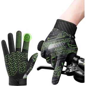 INBIKE Cycling Gloves Road Bike Memory Gel Padded Gloves for Men Women, Touchscreen Full Finger Shock-Absorbing Biking Gloves, Bicycle Breathable Reflective Riding Gloves