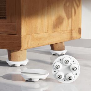 Self Adhesive Caster Wheels 2 inch, Stainless Steel Universal Pulley 360° Rotating Mini Adhesive Caster Wheels, Low Profile Swivel Wheels for Furniture,Storage Box,Coffee Maker,PC (4 Pcs)