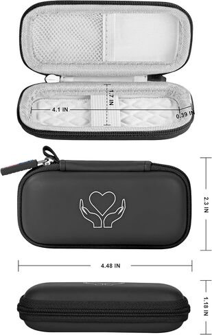 Heart Rate Monitor Case KardiaMobile EKG Monitor 1L 6L with Pill Case, Portable Hard EVA Kardia Mobile Heart Monitor Case with Climbing Clip, White Protective Organizer Case in Saudi Arabia